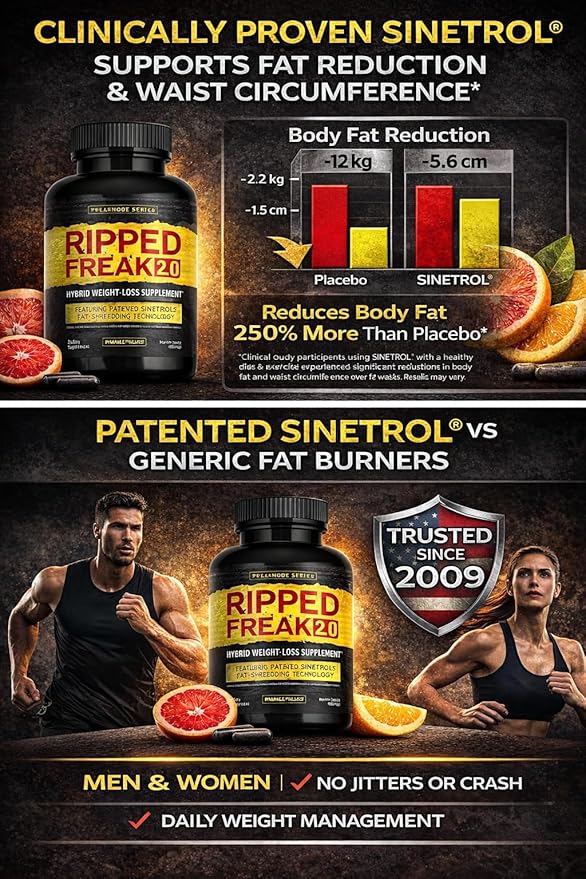 Pharmafreak Ripped Freak 2.0 – Advanced Training Support Complex with Sinetrol® Citrus Polyphenols and B-Vitamins – 60 Capsules (60 Servings)