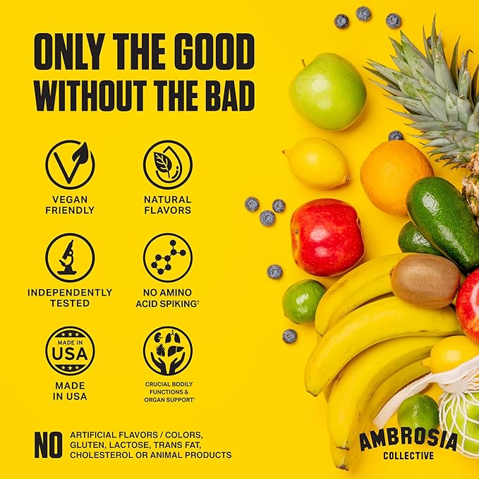 Ambrosia Superfood Organ &amp Cycle Support Powder | Liver &amp Kidney Support with Milk Thistle Red Yeast Rice &amp CoQ10 | 13 Superfood Ingredients | 30 Servings | Apple Symphony