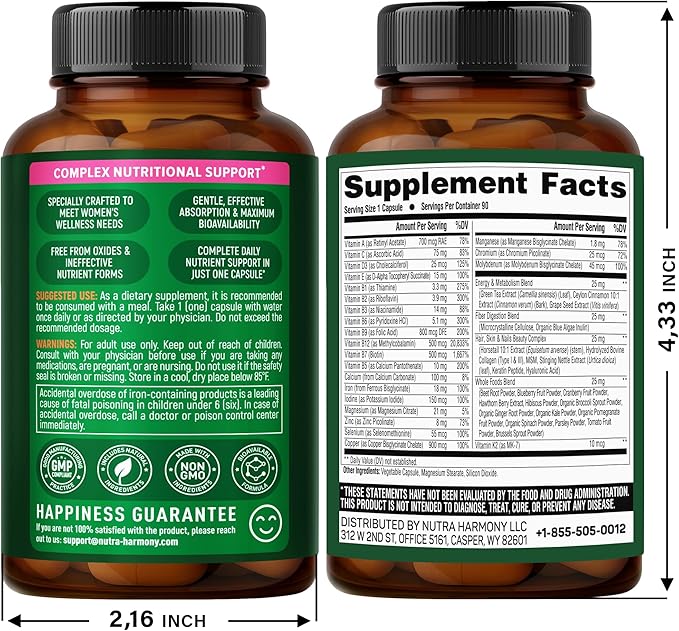 NUTRAHARMONY Biotin Collagen Keratin &amp Multivitamins for Women Capsules