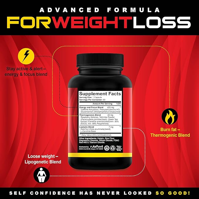 Ultra Powerful Diet Pills for Women and Men - Natural Metabolism Booster Appetite Suppressant - Thermogenic Fat Burner - Energy and Focus Blend - Best Performing Weight Loss Supplement