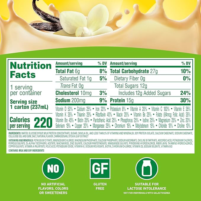 Carnation Breakfast Essentials High Protein Ready-to-Drink Classic French Vanilla 8 FL OZ Carton (Pack of 24)
