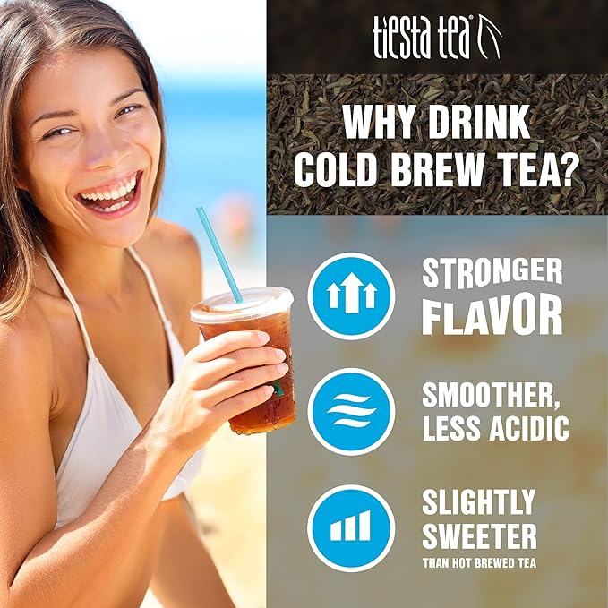 Tiesta Tea - Blueberry Wild Child Cold Brew Loose Leaf Blueberry Hibiscus Herbal Tea Non-Caffeinated Iced Blend Cold Brew Packets Makes 64oz Pitcher Per Bag (Pack of 10)