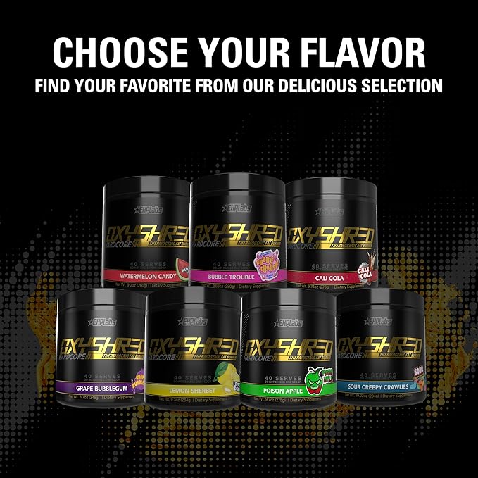 EHP Labs OxyShred Hardcore Super Dosed Pre Workout Powder - Preworkout Powder with L Glutamine &amp Acetyl L Carnitine Energy Boost Drink - 275mg of Caffeine - Cali Cola 40 Servings