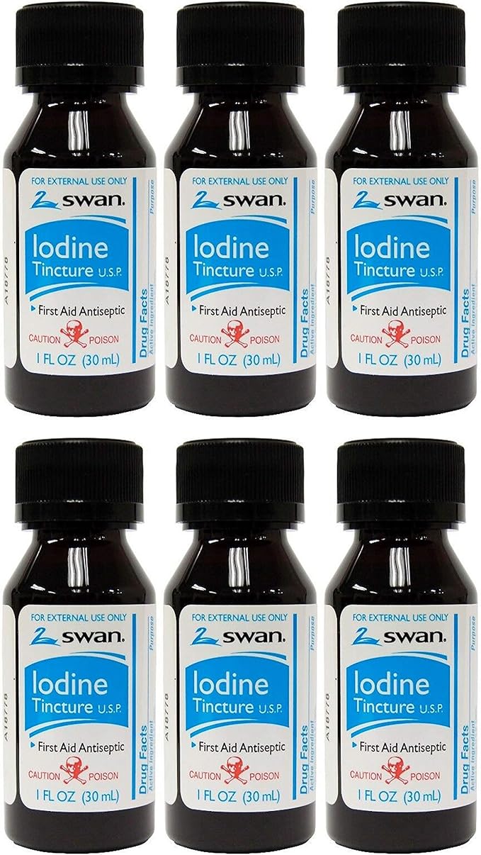Swan Iodine Tincture U.S.P. - 1 fl oz (6 Pack)