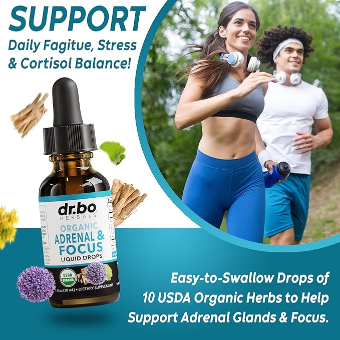 Adrenal Support Cortisol Manager Supplements - Adrenal Fatigue Supplements Capsules Organic Liquid Drops Focus Women Men - Natural Adaptogen Ashwagandha Holy Basil L Tyrosine Complex Health