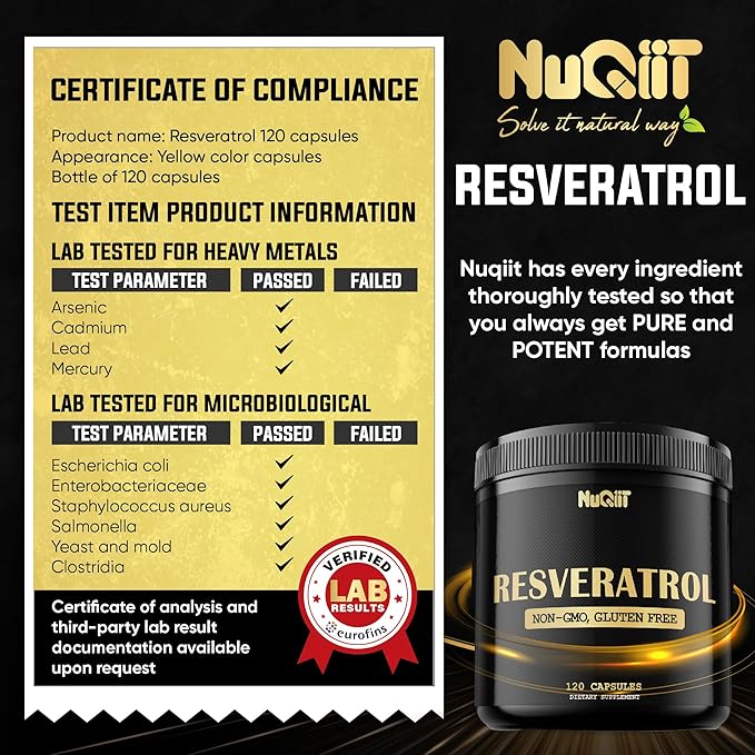 Trans Resveratrol 1000mg Supplement - Impressive Benefits for Immune System Energy Production &amp Heart Health Support - 120 Vegan Capsules for 2 Months