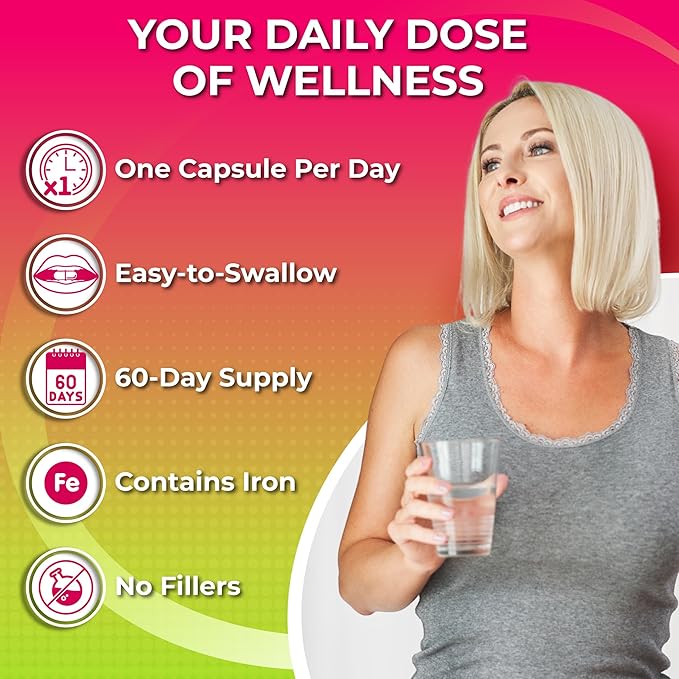 Women’s Multivitamin &amp Probiotic Support Bundle – 3-in-1 Probiotic with Digestive Enzymes &amp Prebiotic &amp Women’s Daily Multivitamin with Iron – Vegan Non-GMO Clean Daily Wellness Support