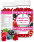 Lunakai USA Made Prebiotic + Probiotic Gummies for Women and Men - High Potency 5 Billion CFUs with Fibers - Non-GMO Gut Health Support 60ct