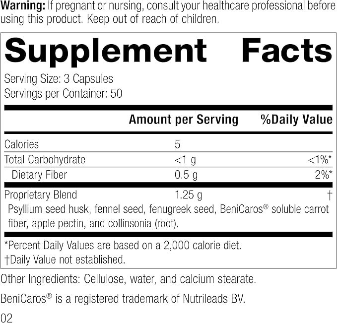 Standard Process Gastro-Fiber - Prebiotic Supplement for Digestive Health - Supports Gut Health with Apple Pectin - Maintains Immune Response - Vegan &amp Non-Soy - 150 Capsules (50 Servings)