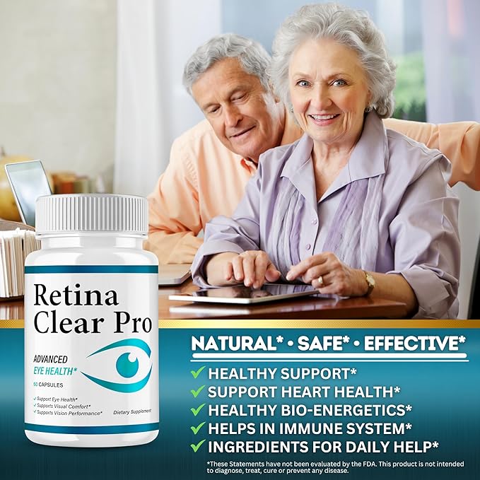 Original Retina Clear Pro Advanced Pills Capsule Premium Formula Natural Ingredients for Overall Eye Care Health &amp Balanced Healthy Vision | RetinaClear Pro | 60 Capsules Each Bottle (Pack of 5)