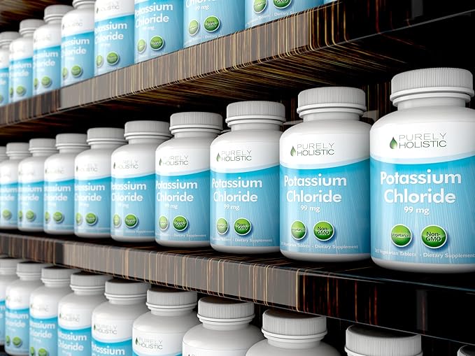 Potassium Chloride Supplement | 1 Year Supply | Heart &amp Circulatory Health Support | With Potassium 99mg Per Serving for Electrolyte &amp Fluid Balance Support | Gentle on Digestion | Non-GMO | 3