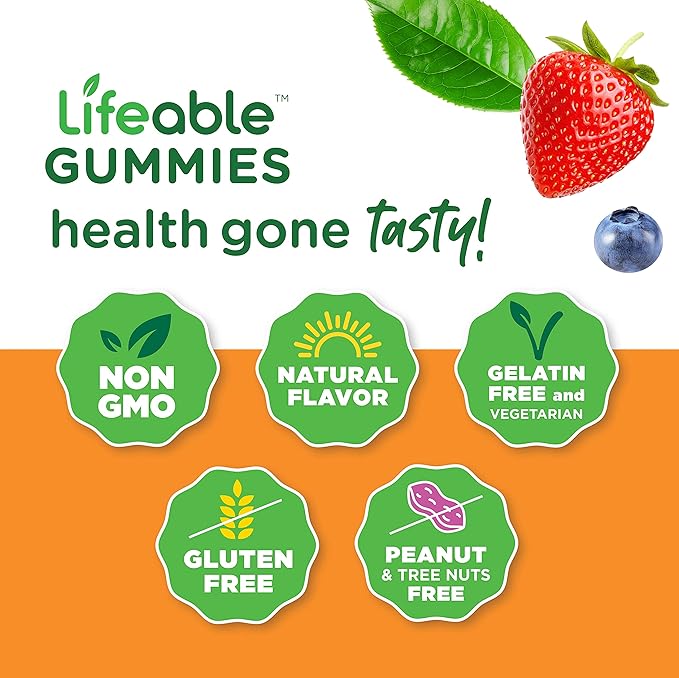 Lifeable Probiotic 2 Billion CFU Kids + Vitamin C Kids Gummies Bundle - Great Tasting Vitamin Supplement Gluten Free GMO Free Chewable Gummy