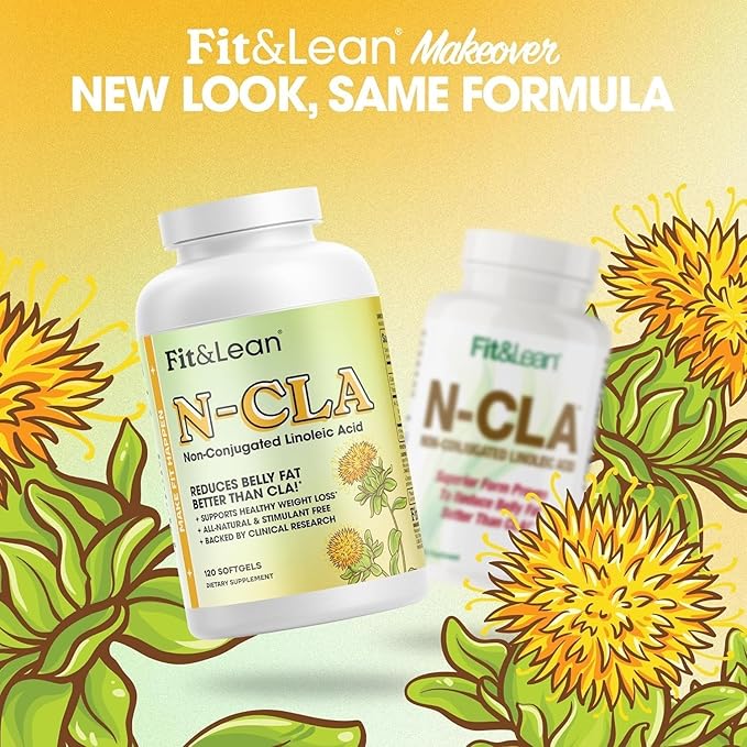Fit &amp Lean N-CLA Weight Loss Supplement Reduces Belly Fat Better Than CLA Boost Metabolism Supports Lean Muscle Stimulant Free Non Conjugated Linoleic Acid 120 Servings (Packaging May Vary)
