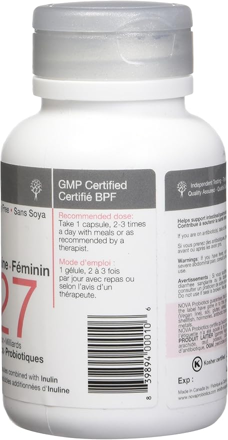 Nova Probiotics Feminine 27 Billion 60 Vcaps