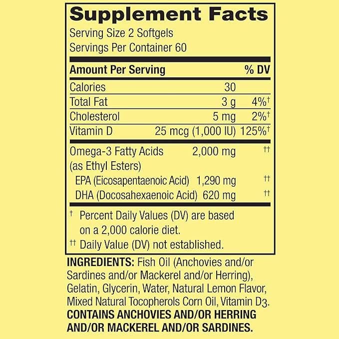Spring Valley Omega-3 from Fish Oil 2000 mg for Eye Brain Bone &amp Heart Health Dietary Supplement Softgels 120 Count Bundle with Luall's 45 Diabetes Decoded