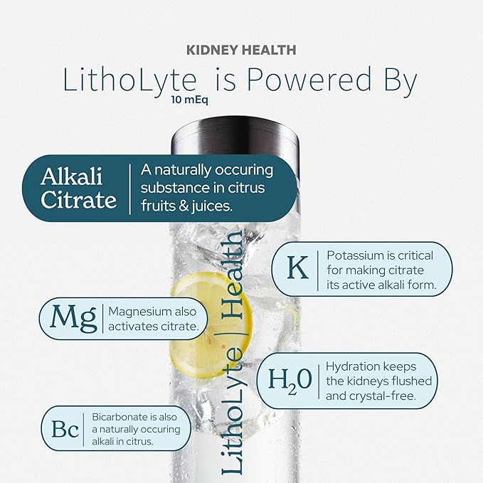 10mEq | Water &amp Beverage Enhancer for Kidney Health | Citrate &amp Electrolytes for Kidney Protection | Science-Based Support Beyond Cleanse Detox or Stone Dissolver Supplements | 60 Sticks