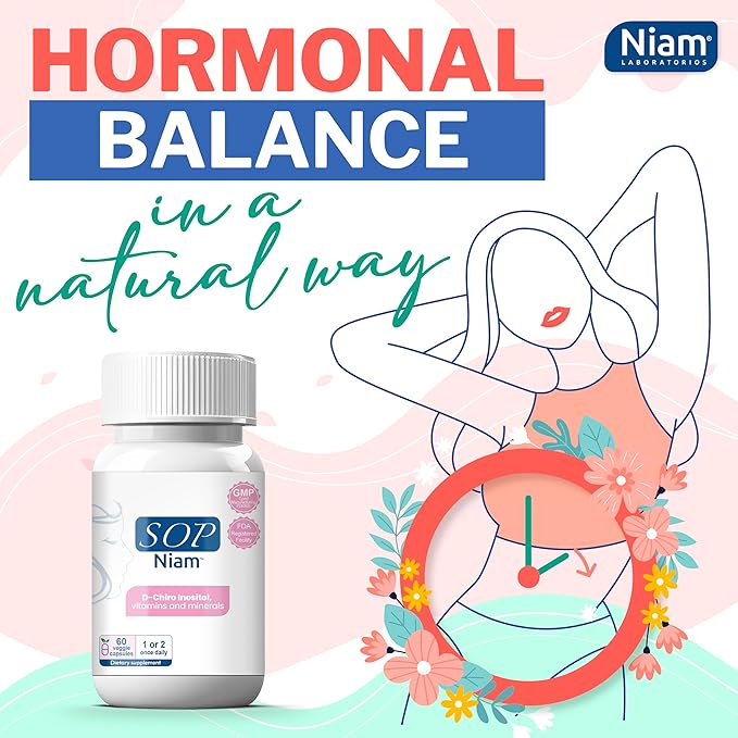60 Day Supply | D-Chiro Inositol Supplement for PCOS - 500mg | Folic Acid Vitamin B6 B12 D3 &amp Biotin | Polycystic Ovary Syndrome | Hormonal Balance &amp Fertility Support