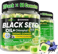 Black Seed Oil Gummies &amp Chlorophyll Biotin 500mcg with Hydrolyzed Collagen Raw Manuka Honey Organic Cold Pressed - Ultimate Absorption for Skin Hair &amp Nails Digestive Overall Health2 P