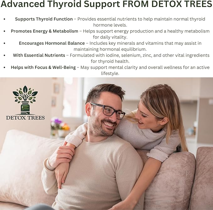 Thyroid Health Formula for Overall Well-Being &amp Metabolism with L-Tyrosine Iodine Zinc B12 Selenium &amp Ashwagandha - Non-GMO Support for Men &amp Women 60 Capsules