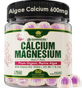 Plant Based Calcium Gummies 600mg with Vitamin D3 K2 Magnesium Zinc for Bone Strength Sugar Free Calcium Supplements for Women &amp Men (Certified Vegan) from Sustainably Organic Red Algae - 60 Co