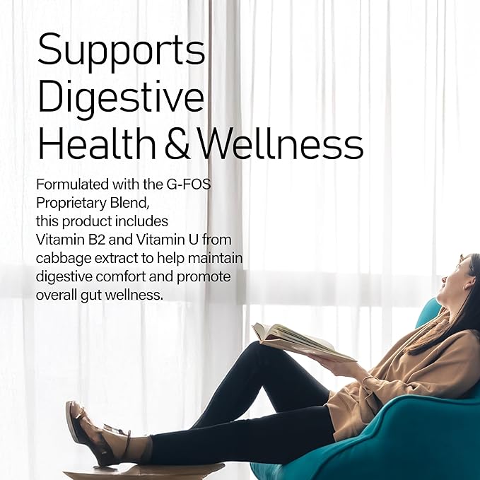 H. Pylori Support - Digestive Health Supplement with G-FOS Blend Whey Protein Licorice Mastic Gum Vitamin U and Vitamin B2 - Stomach Comfort &amp Gut Balance - 60 Tablets 30 Day Supply