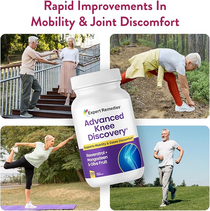 Knee Joint Support Supplement Outperforms Glucosamine Chondroitin with Fast Acting Blend of Mangoselect Olive Fruit Trans-Resveratrol Non-GMO Knee Pain Blend 120 Count