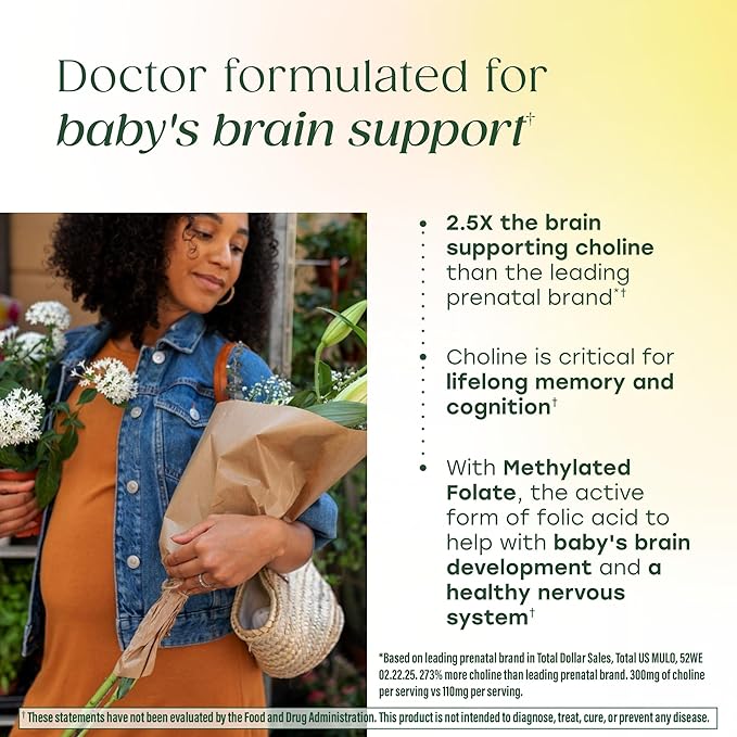 MegaFood Baby &amp Me 2 Prenatal Vitamin and Minerals - Vitamins for Women - with Folate (Folic Acid Natural Form) Choline Iron Iodine and Vitamin C Vitamin D and more - 120 Tabs (60 Servings)