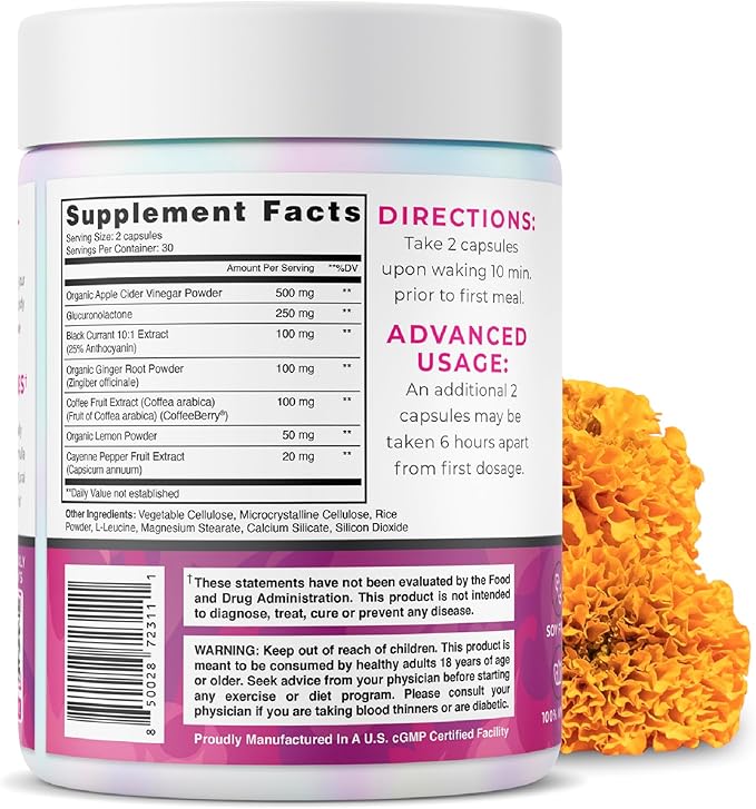 One Sol Fat Burner for Women Natural Metabolism Booster Burn More Calories Boost Energy &amp Mood Curb Appetite &amp Stop Cravings No Crash or Jitters All-Natural Ingredients Gluten &amp Soy