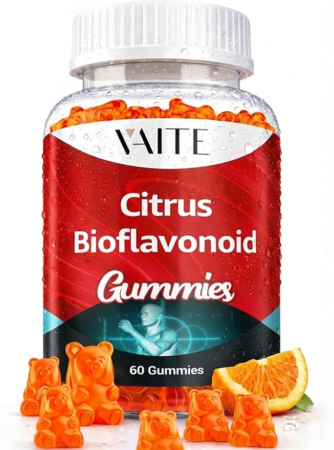 VAITE Citrus Bioflavonoid Complex Supplement 1000mg – Antioxidant Properties Citrus-Derived Bioflavonoids Sugar-Free Chewable Formula Non-GMO Gluten-Free Soy-Free Daily Use 60 Gummies