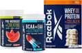 Reebok Performance System Bundle | REEenergize Pre-Workout REEcover BCAA + EAA REEbuild Whey + Collagen | Complete Athletic Performance System