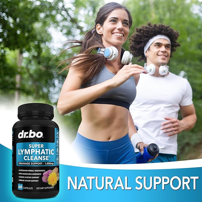 Thyroid Support &amp Lymphatic Drainage Supplements - Thyroid Supplement Complex Vitamin &amp Lymphatic Support Total Herbal Cleanse Products with Echinacea - Lymph Node Detox Cleanse System Drainag