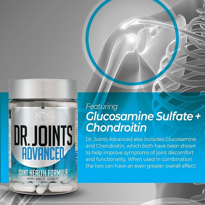 Dr. Joints NDS Nutrition Advanced - Joint Health Formula with FruiteX-B Glucosamine &amp Chondroitin - Improved Mobility &amp Flexibility - 90 Capsules