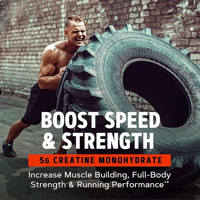 GNC AMP Creabolic - Creatine Monohydrate Powder - High-Potency 5g Creatine with HMB &amp PeptiStrong - Triple Action Muscle Formula - No Added Sugars - Tropical Punch - 30 Servings