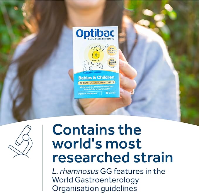 Optibac Probiotics Babies &amp Children - Kids Probiotic + Vitamin D for Immune Support - Most Trusted by Parents - 30 Sachets