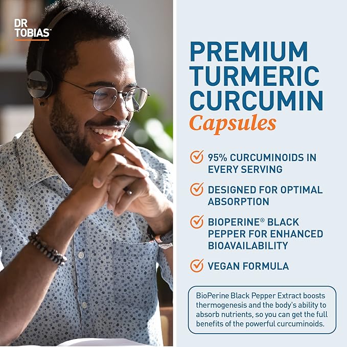 Dr. Tobias Omega 3 Fish Oil 2000mg and Turmeric Curcumin 95% Curcuminoids Promotes Overall Health with Antioxidant Support