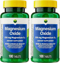 Pack 2 Magnesium 250 mg Oxide Tablets 100 Count – Dietary Supplement to Support Bone Muscle &amp Nerve Function