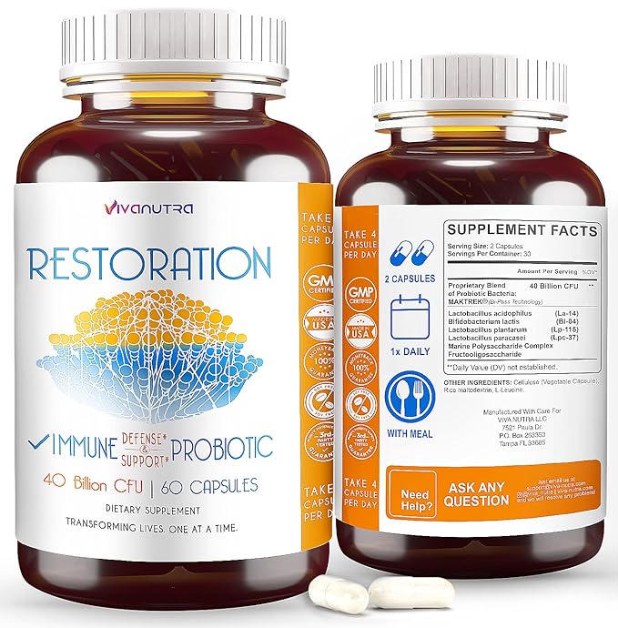 Restoration Toenail Fungus Treatment Probiotic Pills - Nail Fungus Treatment For Toenail fungus Fungi Foot Repair Extra strength Intensive Toe Nail renewal feet Fungus Supplement - Month Supply 60ct