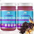 Sea Moss Gel by BioVitalica - Irish sea Moss raw Organic - Premium Quality - Dr Sebi Vegan superfood for Cells - 100% Natural Seamoss Gel - (Pack of 2 Elderberry)