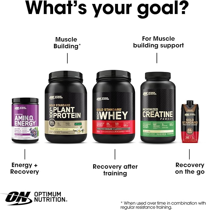 Optimum Nutrition Amino Energy - Pre Workout with Green Tea BCAA Amino Acids Keto Friendly Green Coffee Extract Energy Powder - Concord Grape 30 Servings