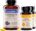 NatureWise [1] Flaxseed Oil 1400 mg - Cold Pressed Flaxseed Oil - 120 Softgels[120-Day Supply] + (Pack of 2) Vegan Vitamin D3 5000IU + K2 Organic Coconut Oil - 60 Softgels[60-Day Supply]