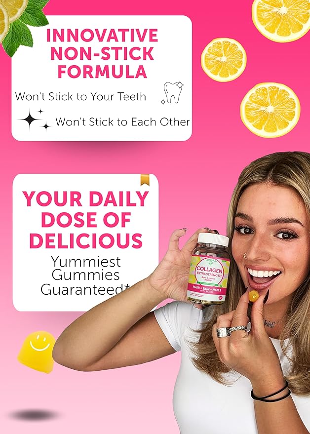 Lunakai Collagen Gummies - Tastiest Proprietary Formula - 200mg Hydrolyzed Collagen Gummies for Women and Men with Biotin Zinc Vitamin C and E - Non-GMO Anti Aging Supplement for Women - 6 Pack