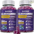 Simhould 2 Packs Glucosamine Chondroitin Gummies - 3000MG Extra Strength Joint Support Supplement with MSM &amp Elderberry Flexibility Antioxidant Immune Support Gummy for Adults Men &amp Women