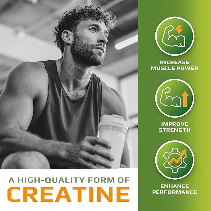 MFL Muscle Creatine | 3 Forms of Micronized Creatine | 10g | 0 Sugar | Sweetened with Stevia | All-Natural | 60 Servings (Natural)