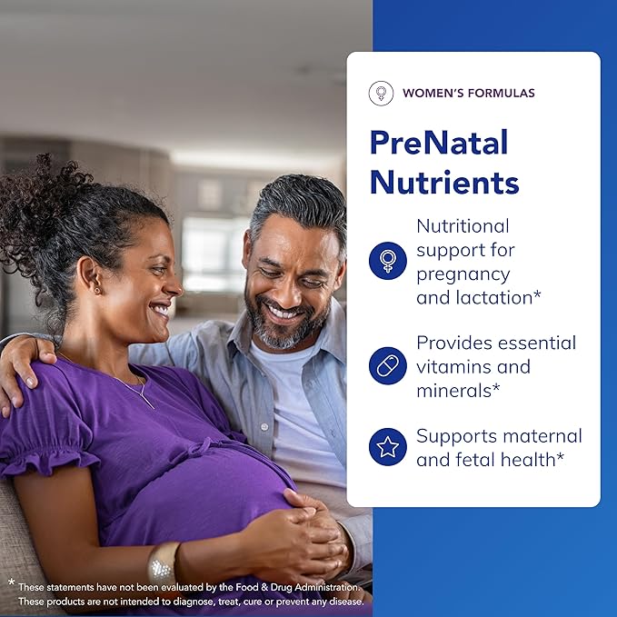 Pure Encapsulations PreNatal Nutrients - for Pregnancy &amp Lactation - Aids Energy &amp DNA Development* - with Folate Choline &amp Iron - Gluten Free &amp Non-GMO - 60 Capsules