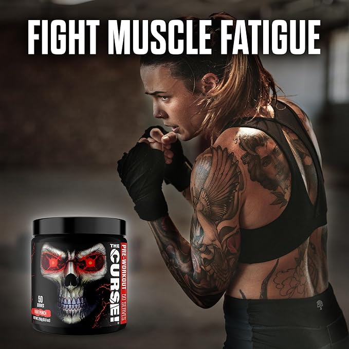 JNX SPORTS The Curse! Fruit Punch Pre Workout Powder with Creatine – Extreme Energy Preworkout for Men &amp Women – 50 Servings – L Citrulline Beta Alanine &amp Caffeine for Pump Strength &amp Fo