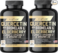 gflow vitamins Quercetin with Bromelain Zinc Vitamin C Vitamin D Elderberry - 120 Veggie Capsules Non-GMO Gluten-Free | Immune Support Supplement | Made in USA | 4 Months Supply