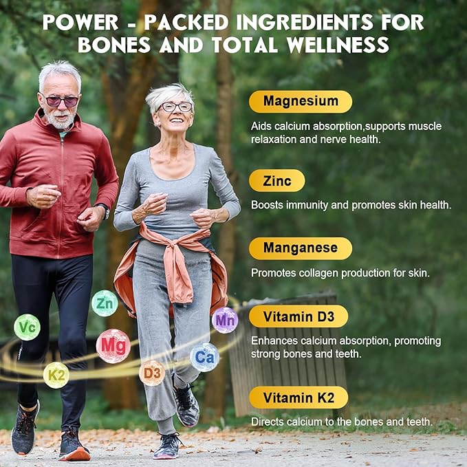 (2 Pack) Sugar Free Calcium Citrate Gummies 1200 mg with Vitamin d3 K2 Magnesium Zinc for Bone Muscle &amp Immune Support High Absorption Calcium Supplement for Women Raspberry Flavor 60 Chews