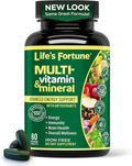 Life's Fortune Whole Food Multivitamin &amp Mineral Supplement for Men &amp Women | Daily Energy Support Vitamins | Immune Brain &amp Metabolism Support | Iron Free 60 Vegetarian Tablets