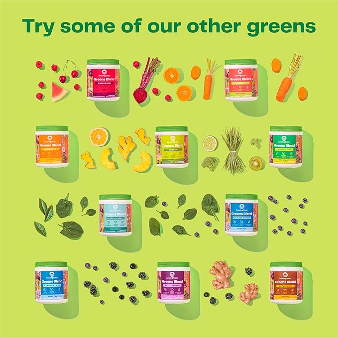 Amazing Grass Green Superfood Immunity: Super Greens Powder with Vitamin C Cordyceps Beet Root Powder &amp Reishi Mushrooms Tangerine 30 Servings