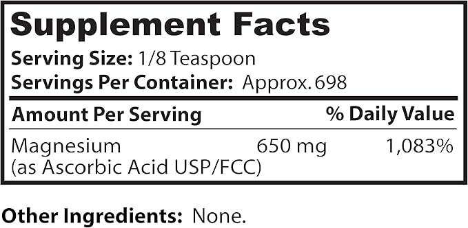 Dr Clark Vitamin C Powder Ascorbic Acid - Immune Support Supplement Gluten Free Potent antioxidant Supports Brain Function Promotes Tissue Formation and Repair 454gm | 16oz